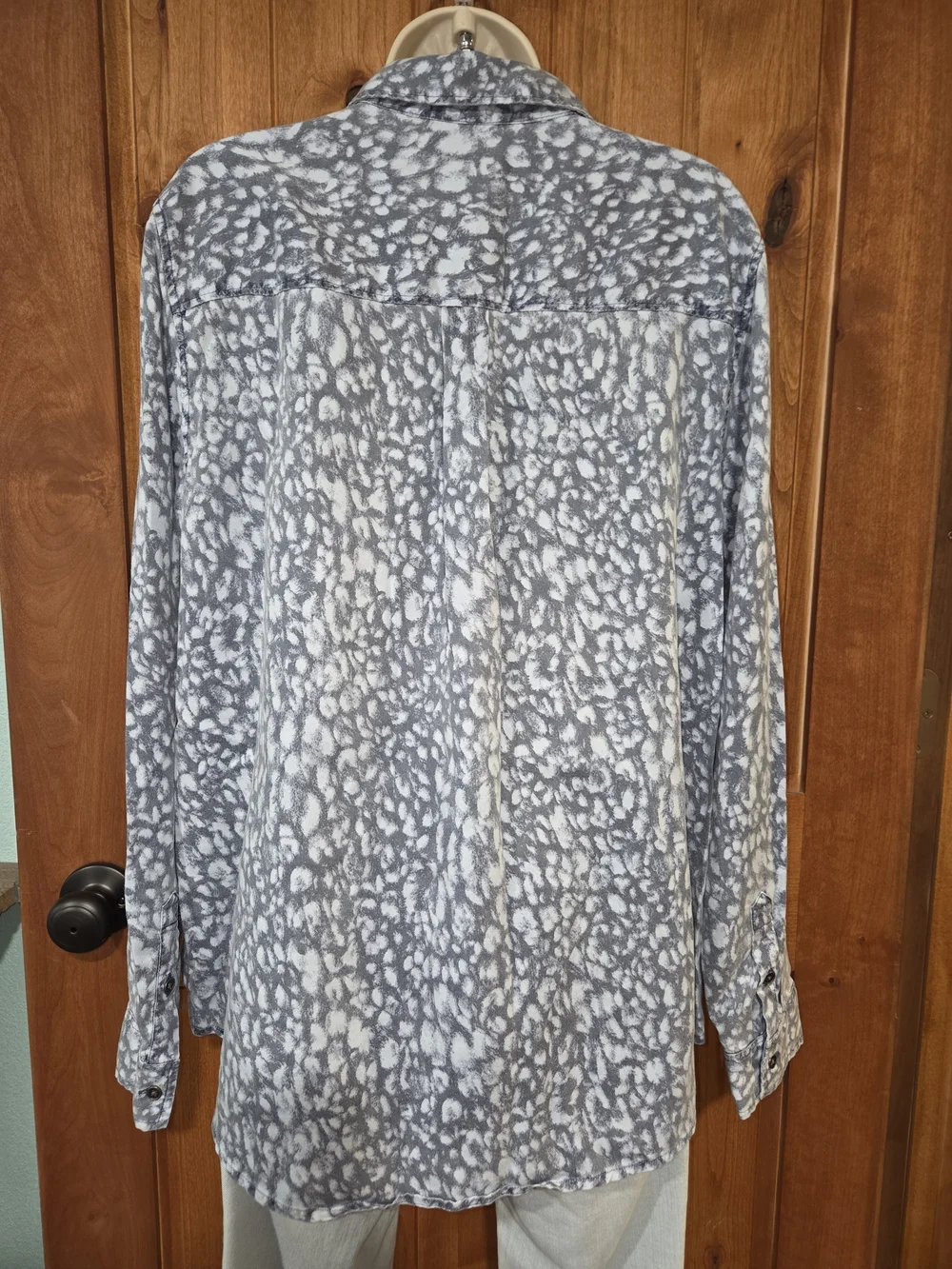new directions Blue and White Printed‎ Button-Down Shirt